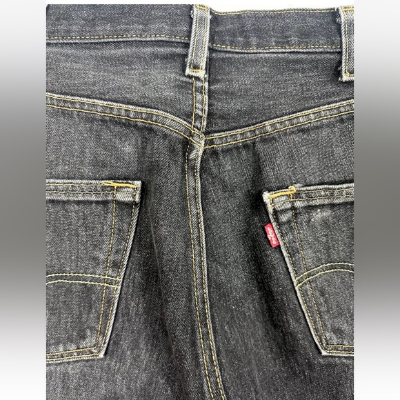 VTG Levis 501 Jeans Men’s 40x32 Black Regular Straight Leg Button Fly Dark Wash - Picture 7 of 10